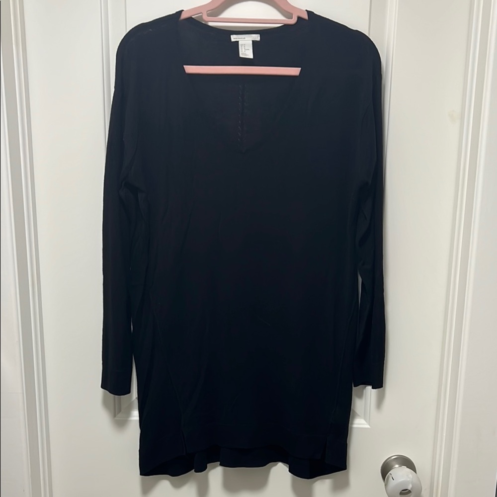 H&M Black V-Neck Sweater with Relaxed Fit